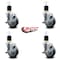 Service Caster 4'' Thermoplastic Rubber Swivel 1-7/8'' Expanding Stem Caster Set with Brake, 4PK SCC-EX20S414-TPRB-TLB-178-4 - alternate 2